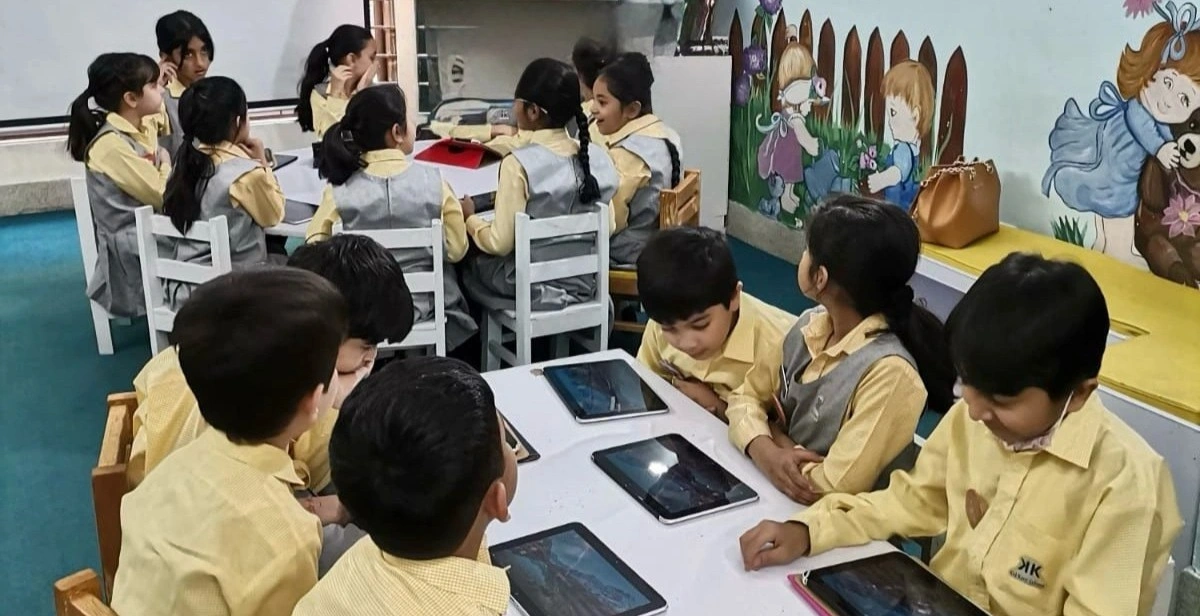 Students collaborating on a project