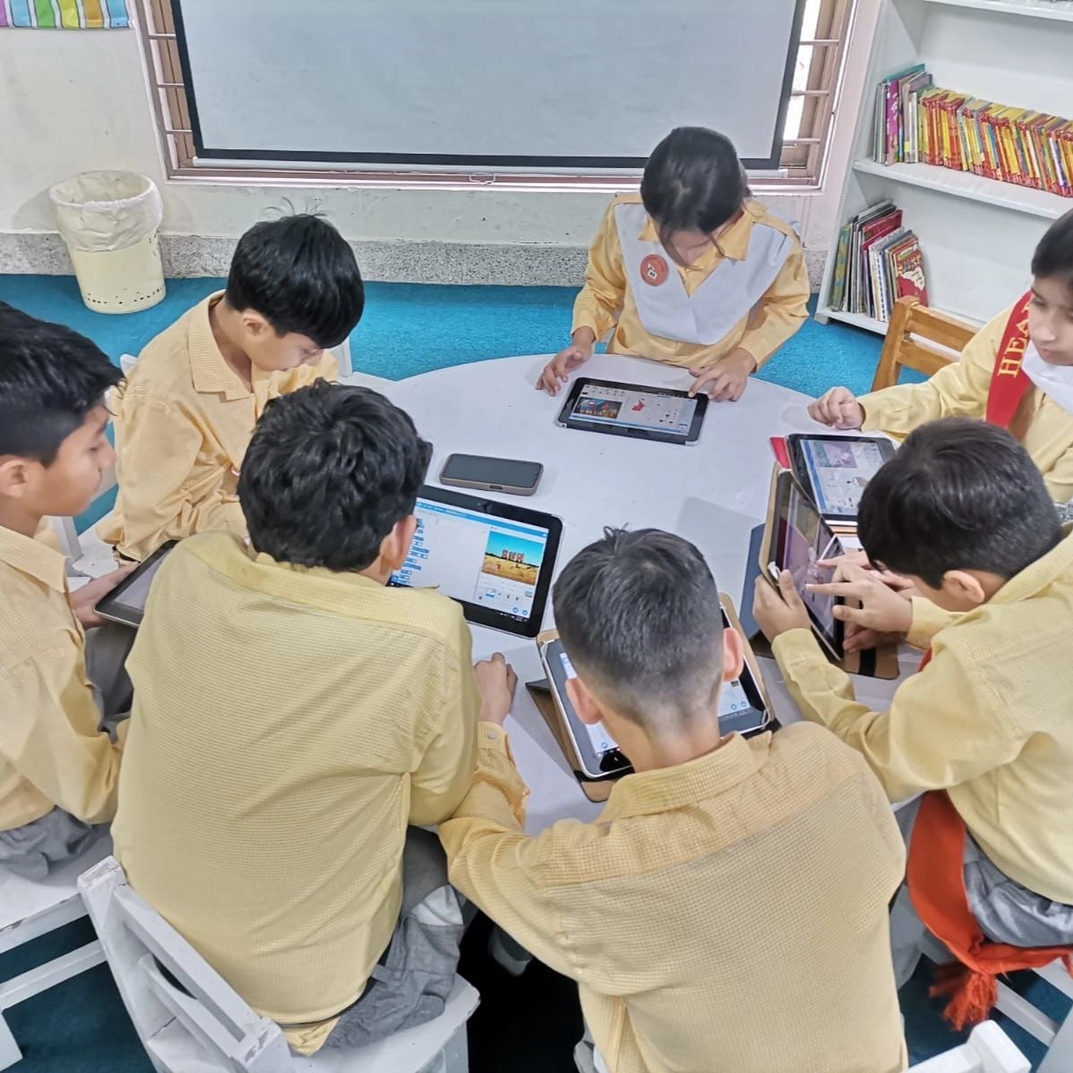 A group of students presenting their project